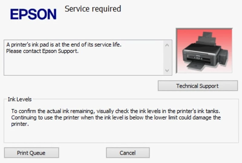 Epson Waste Ink Pad Full Error Message